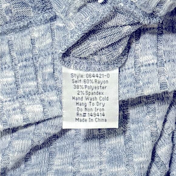 Calme x Johnny Was Women’s Cozy Wide Leg Pant Blue Ribbed Pockets Tie Waist M - Picture 7 of 7